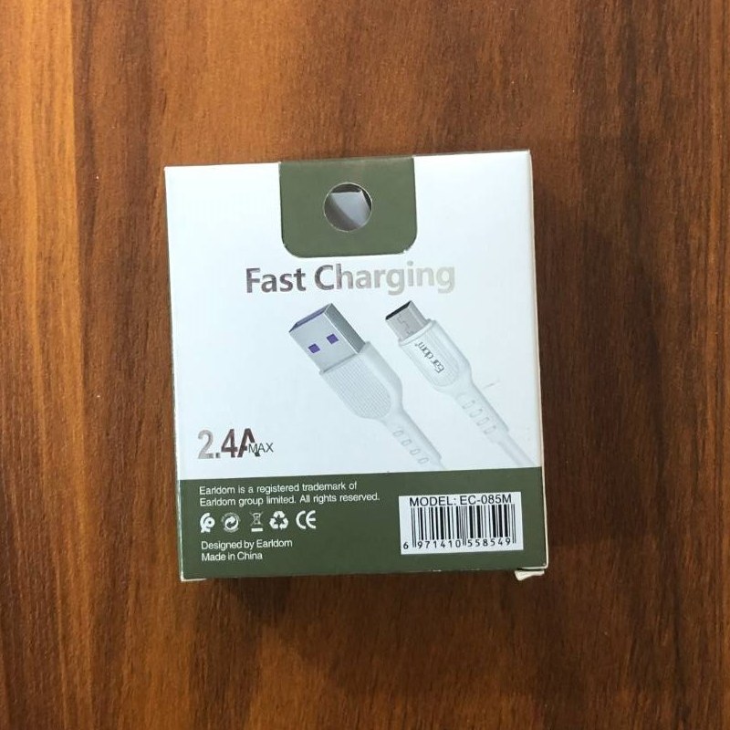 کابل پاوربانک میکرو مشکی 2.4 آمپری برند EARLDOM