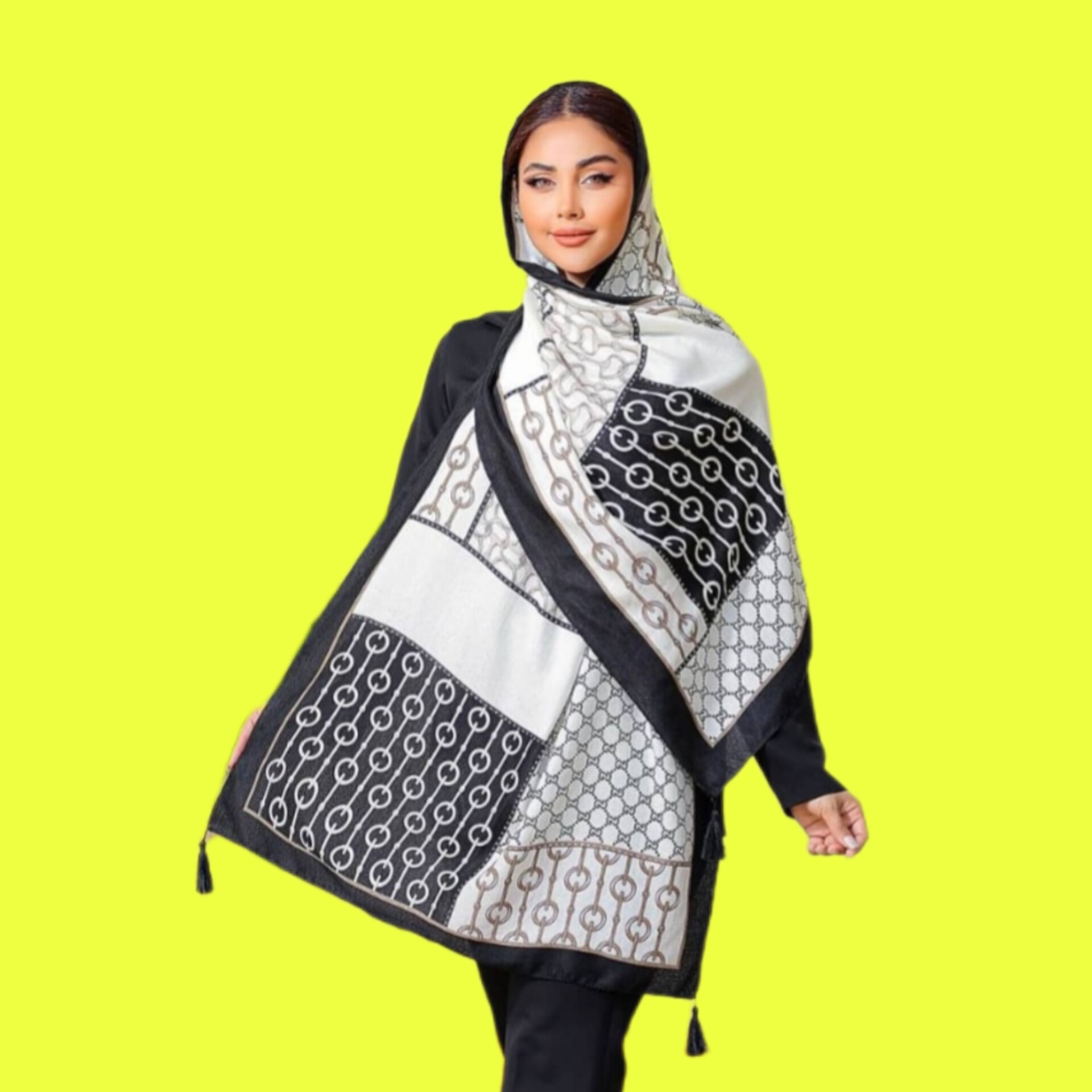 شال نخی طرح دار