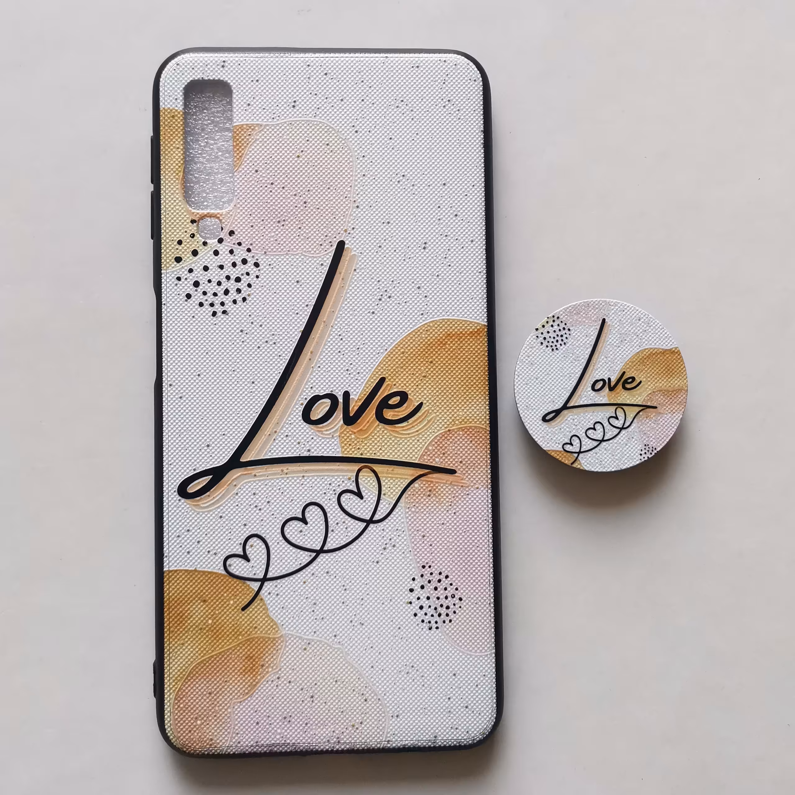 قاب طرحدار پاپ سوکت دار  Love گوشی سامسونگ A7 2018 یا A750 