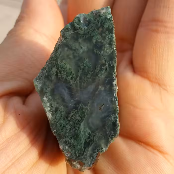 اسلایس سنگ راف عقیق منظره سبز خزه ای بینظیییر 100 در 100 طبیعی شااهکار خلقت محشر