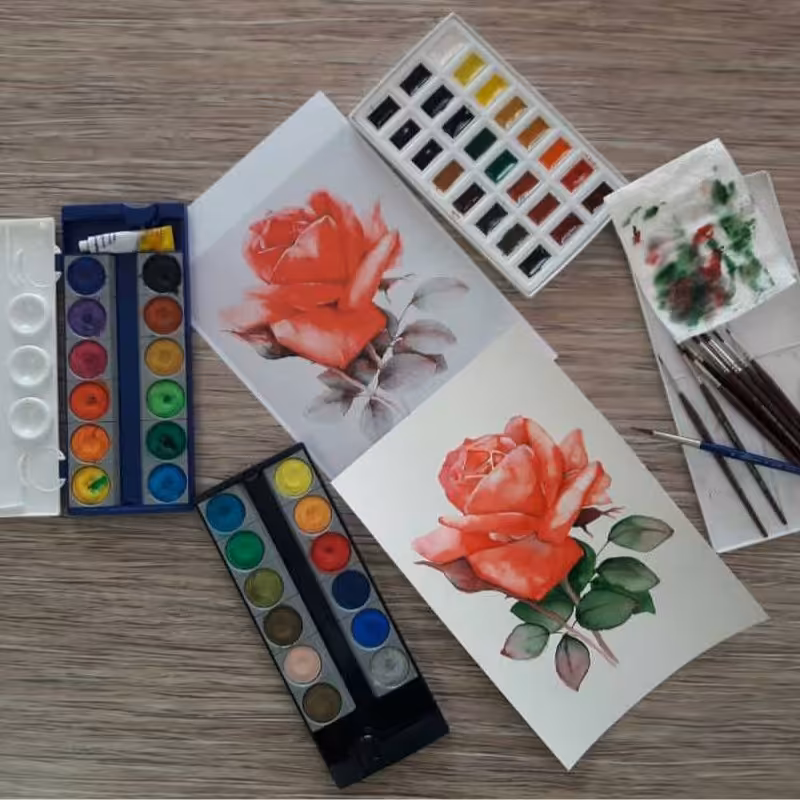 نقاشی آبرنگ گلگلیمون