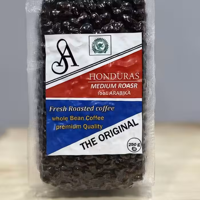 قهوه دان 100 عربیکا Hondurasرست لایت بسته بندی وکیوم شده 250 گرمی. 