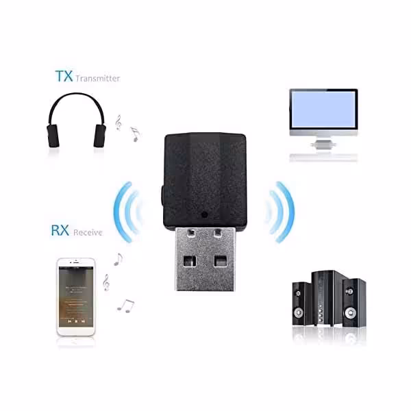 فرستنده و گیرنده صوتی بی سیم BT600 2in1 BT 5.0 Audio Receiver Transmitter Wireless Adapter Mini 3.5mm Rodalind