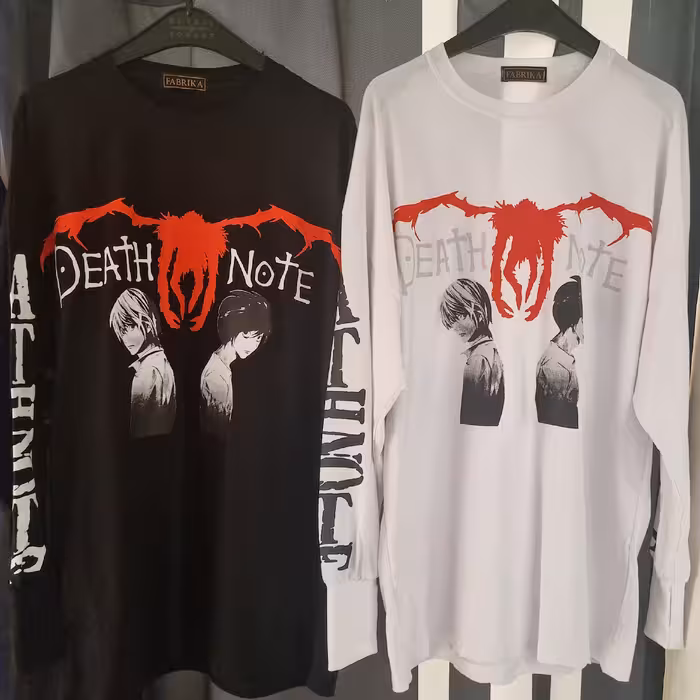 تیشرت انیمه دث نوت استین فینگر دار فری سایز 36-44 لش مناسب همه سنین ارسال رایگان 