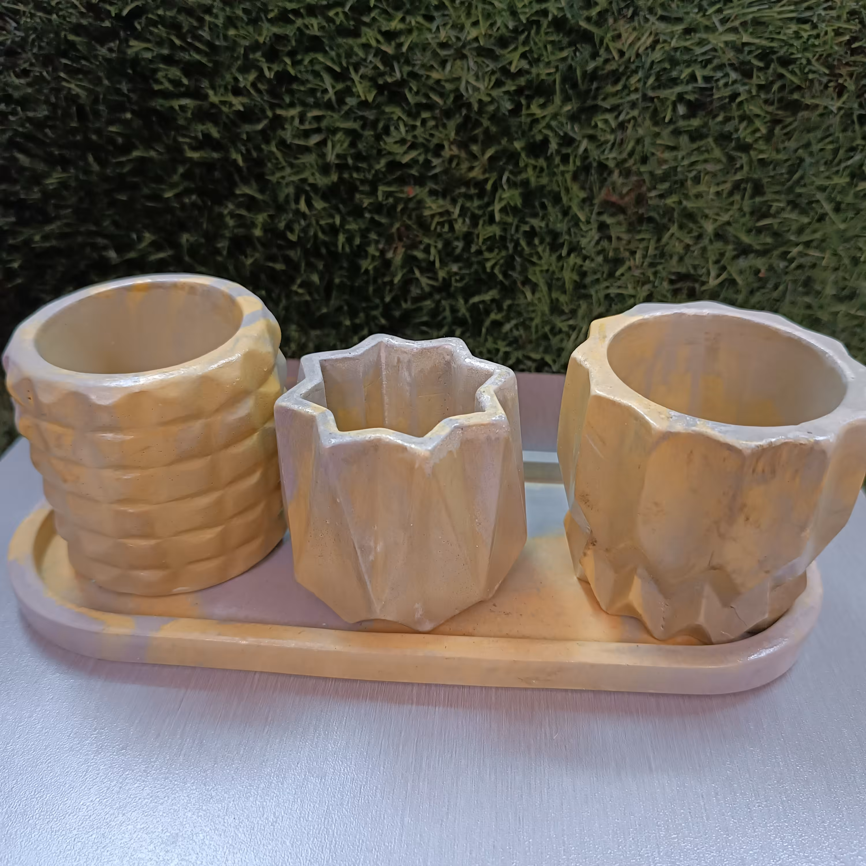 گلدان بتنی 4 تکه بسیار کاربردی و ( پرفروش) رنگ آبرنگی 