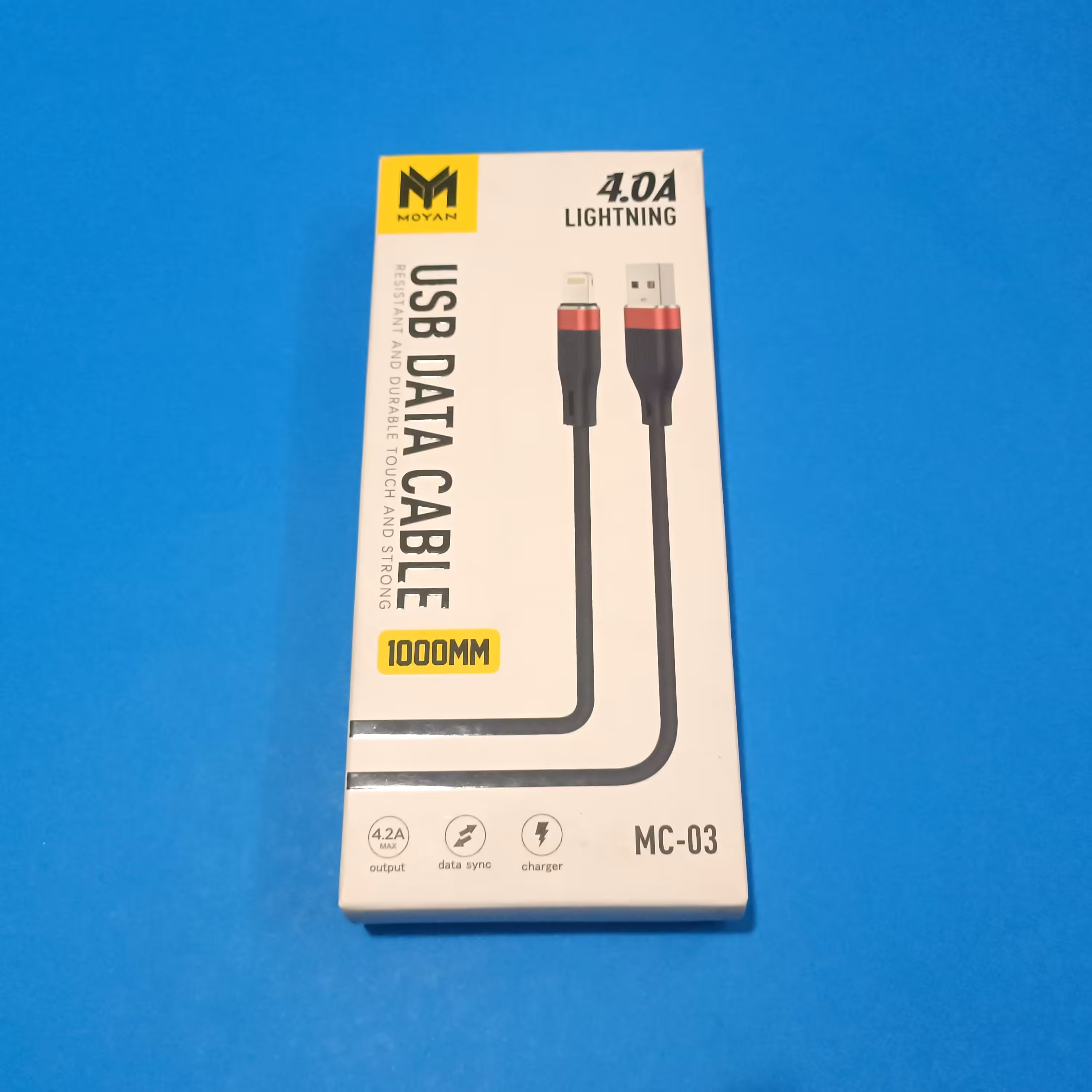 کابل شارژر لایتنینگ  Lightning مویان مدل Moyan mc-03 طول کابل 1M فست شارژ  4A