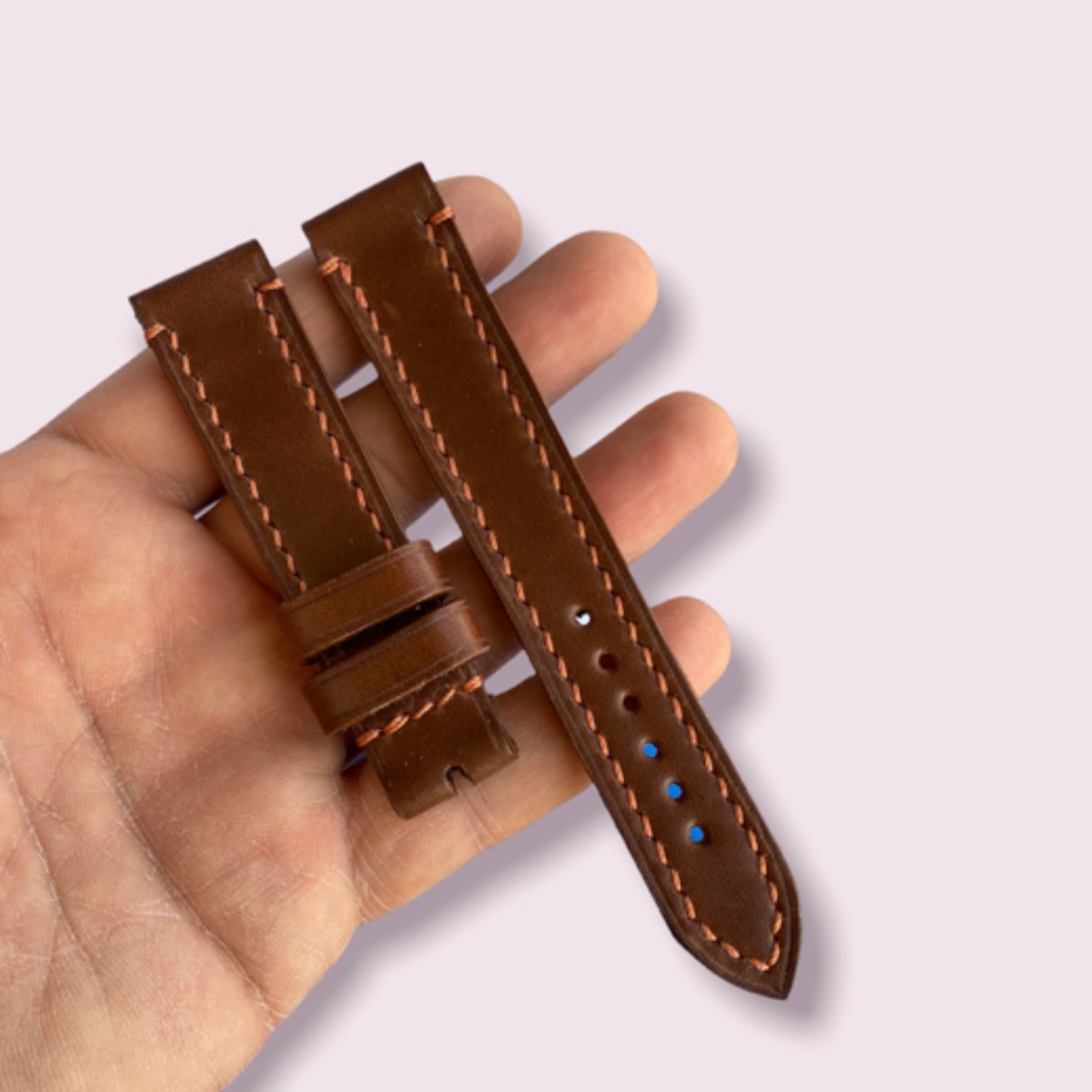 بند چرمی ساعت کاملا دستدوز در رنگهای مشکی قهوه ای و عسلی