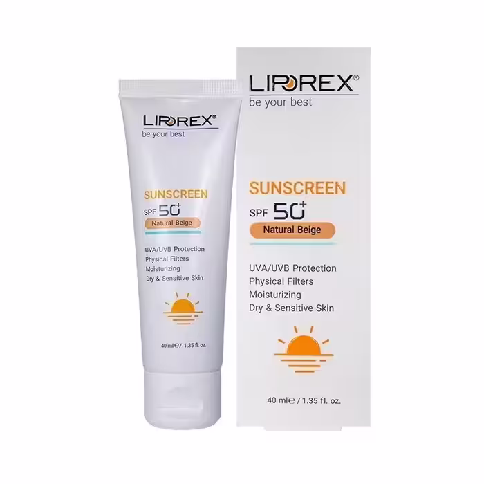 کرم ضد آفتاب پوست خشک و حساس لیپورکس (Liporex) بژ طبیعی 2
