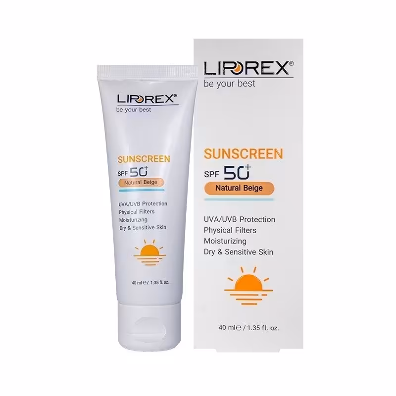 کرم ضد آفتاب پوست خشک و حساس لیپورکس (Liporex) بژ طبیعی 2