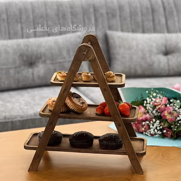 مزه خوري3طبقه تاشو چوبي