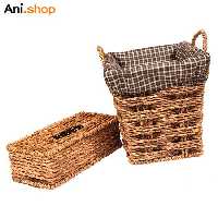 ست سطل و جا دستمال کاغذی حصیری کد 33