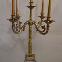 شمعدانی4 شاخه 5 شمعی بلند برنجی ادنیس