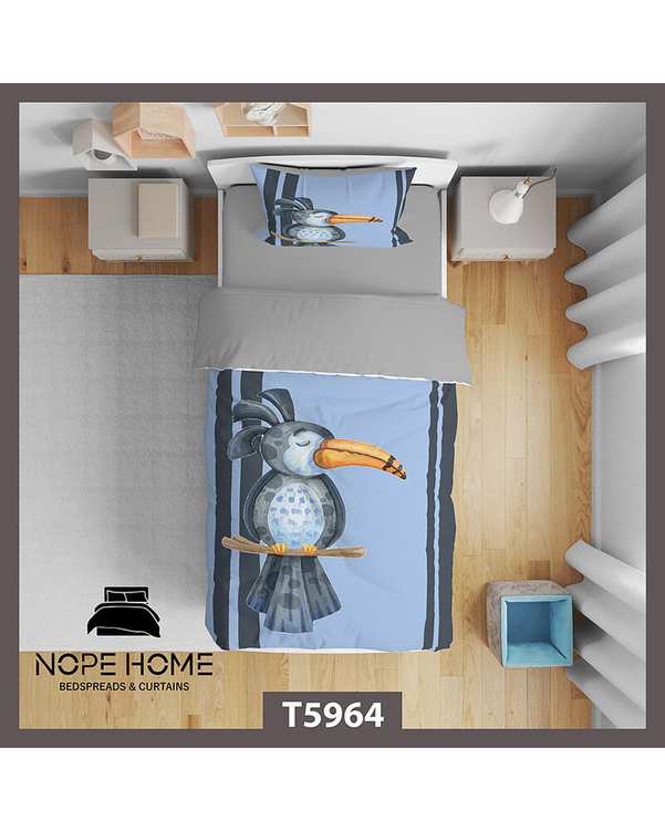 سرویس لحاف روتختی کودک یک نفره 5 تکه نوپه هوم Nopehome طرح پرنده کد T5964