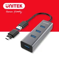 هاب 4 پورت USB3.0 یونیتک با تبدیل Type-c مدل Y-3082BUnitek 4 Ports USB 3.0 Hub with USB-C Adapter Y-3082B