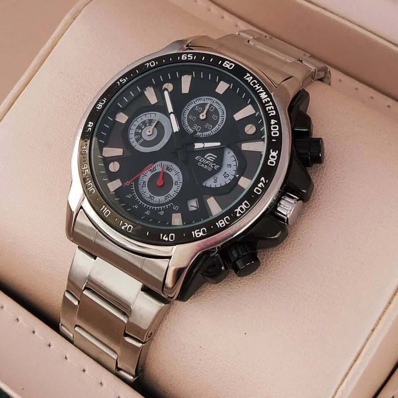 ساعت مردانه کاسیو همه موتورها فعال بند استیل قاب استیل Casio