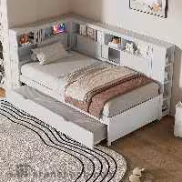 کتابخانه چوبی سفید