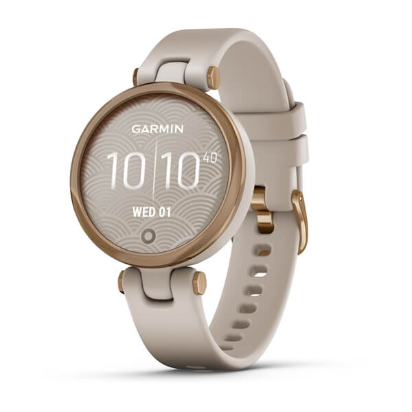 ساعت هوشمند گارمین مدل Lily Rose Gold Bezel with Light Sand Case با بند سیلیکونی
