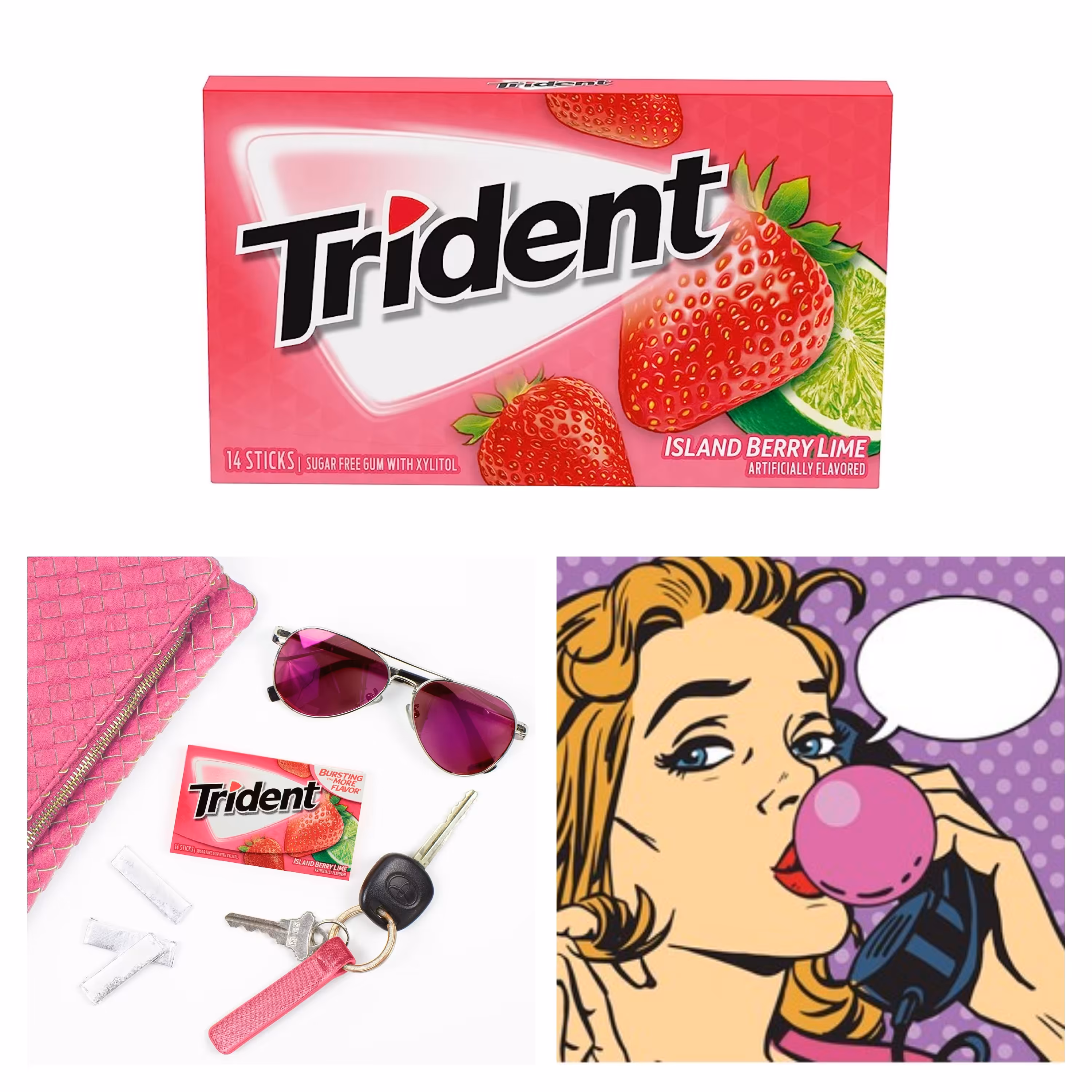 آدامس تریدنت لیمو توت فرنگی ( آمریکا) اصل