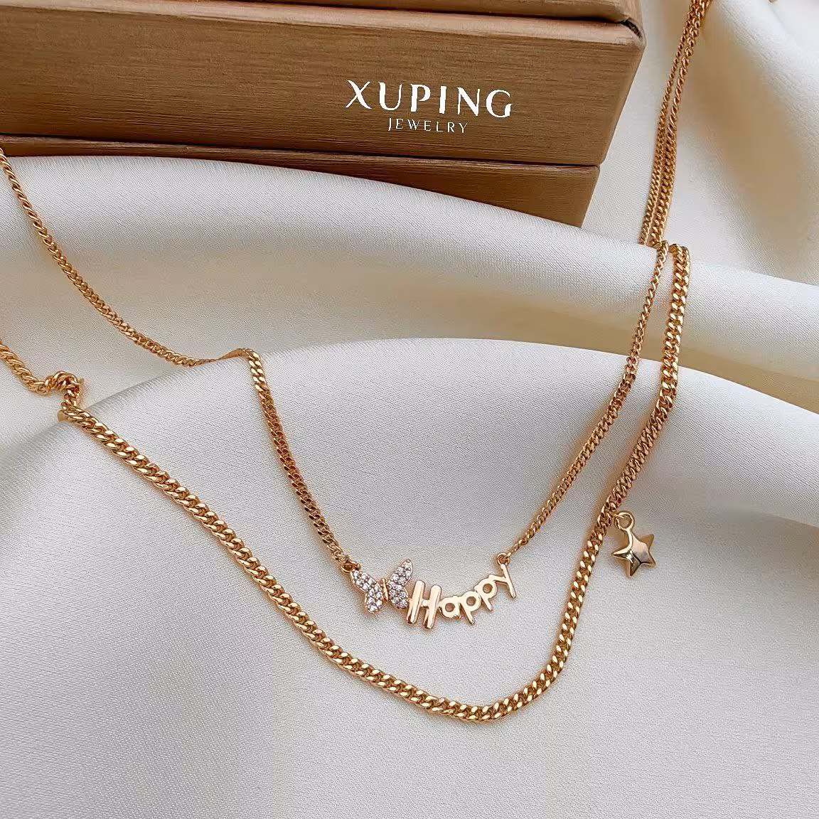 زنجیر  هپی وزنحیر ستاره ازبرند معروف ژوپینگ ضد حساسیت ورنگ ثابت