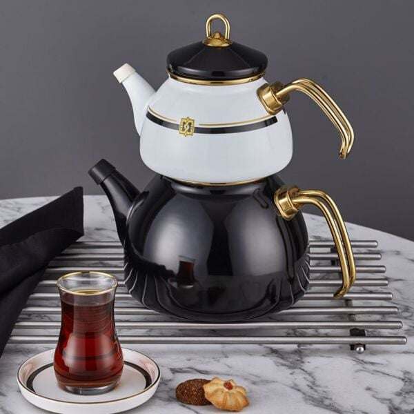 کتری قوری لعابی نوا ترکیه طرح دار کد NEVA-N3247