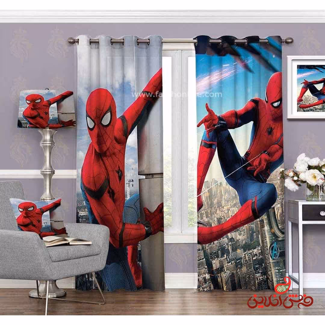 پرده 2عددی کودک طرح مرد عنکبوتی کد 3211