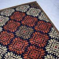 فرش پاتریس  فرش گلیم مدرن 400شانه طرح دل آرا شکلاتی قالیچه 4متری