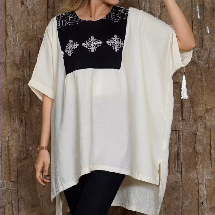 پاچ ترکیبی و خامه دوزی جنس بابوس وخامه دوزی