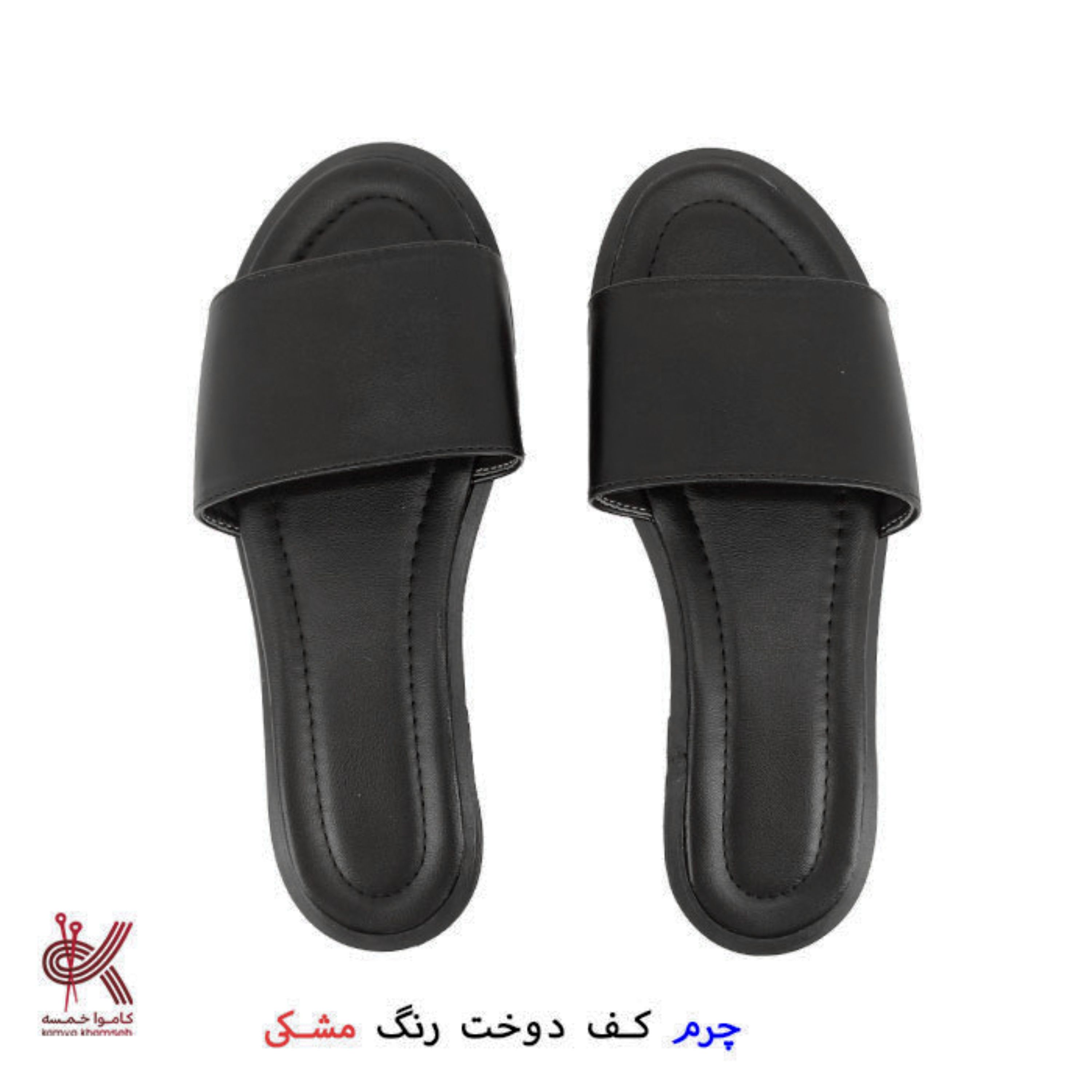 صندل چرم زنانه مشکی 37 خام مناسب برای تزئین با مکرومه