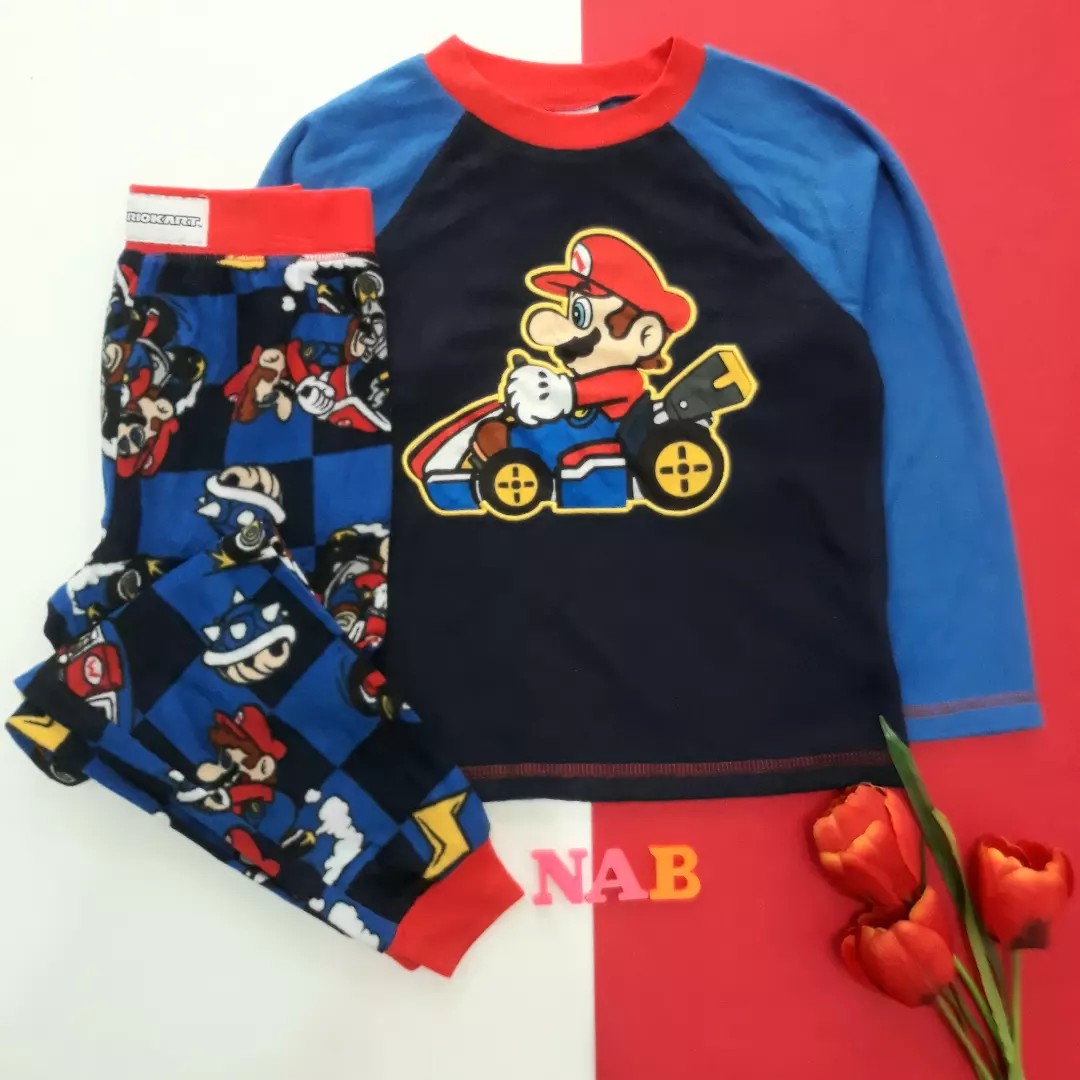ست  پسرانه سایز 6 سال طرح ماریو جنس فوتر وارداتی