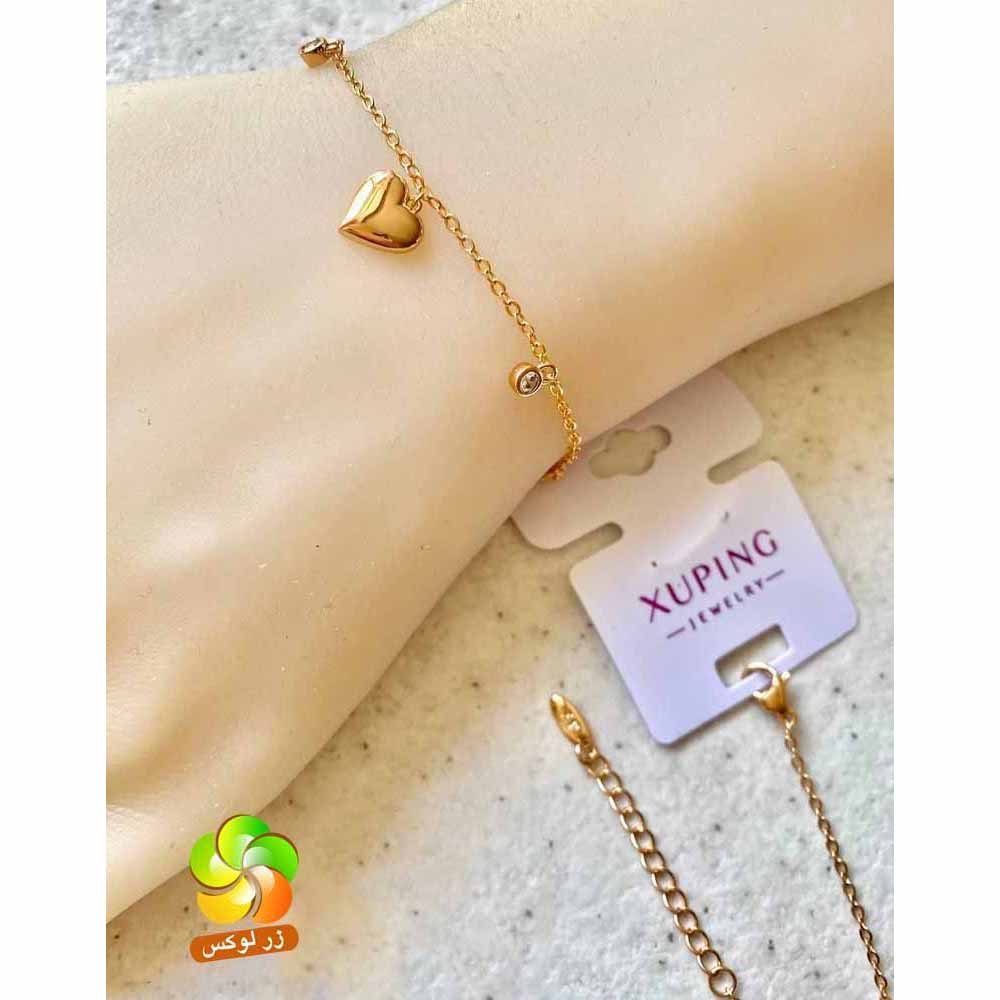 دستبند زنجیری مارک ژوپینگمدل قلب و نگین