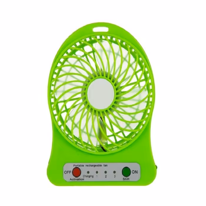 پنکه شارژی همراه و رومیزی سبز مدل F1860