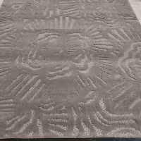 فرش پاتریس  فرشگلیم مدرن 400شانه طرح گلبانگ طوسی  سایزکناره یک دریک ونیم متری