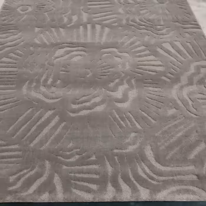 فرش پاتریس  فرشگلیم مدرن 400شانه طرح گلبانگ طوسی  سایزکناره یک دریک ونیم متری