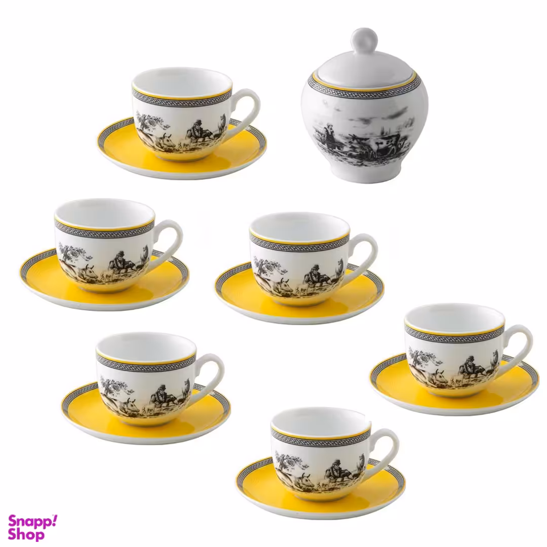 سرويس 14 پارچه چای خوری چينی زرين مدل ويليج درجه عالی