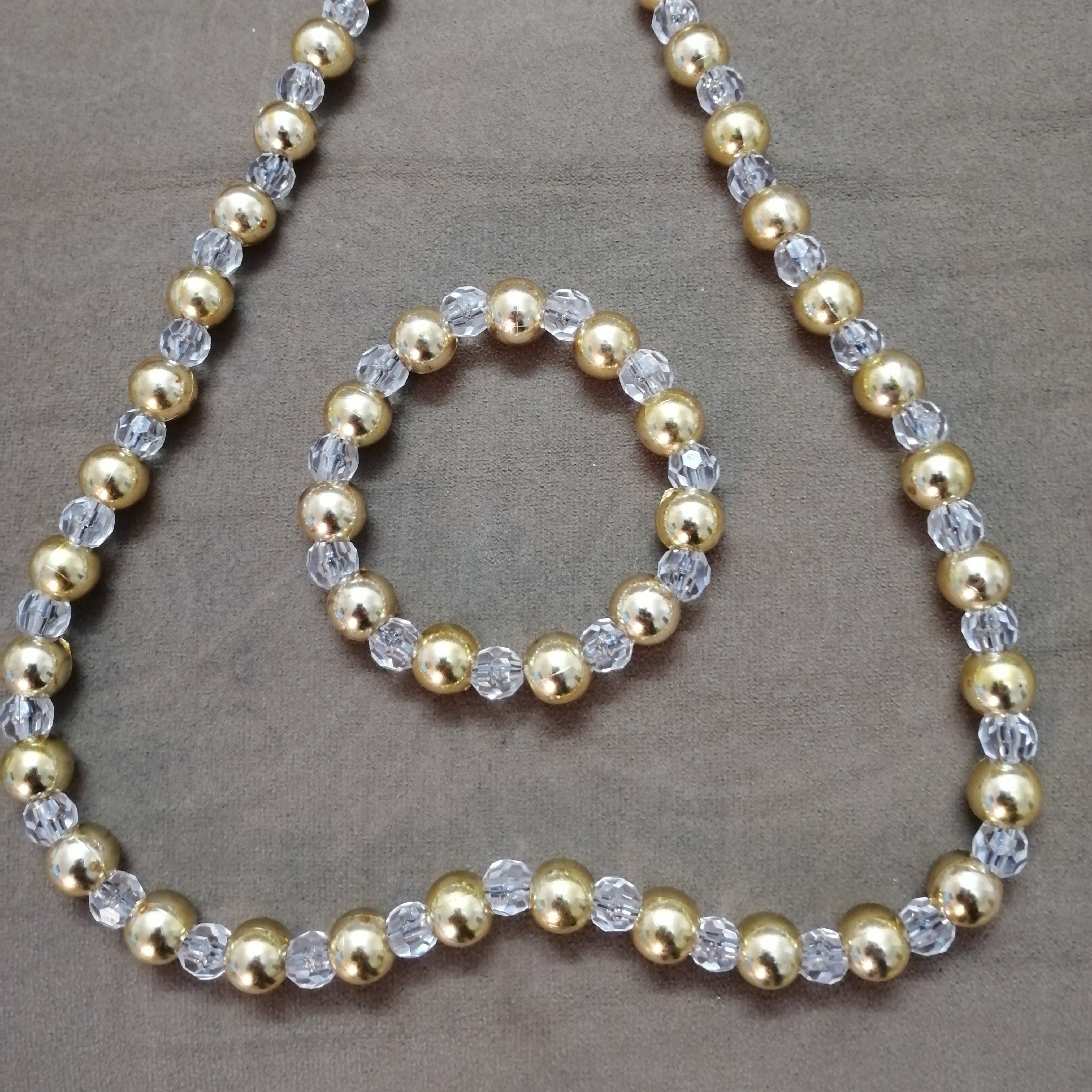 گردنبند و دستبند شیک طرح مروارید2عددی