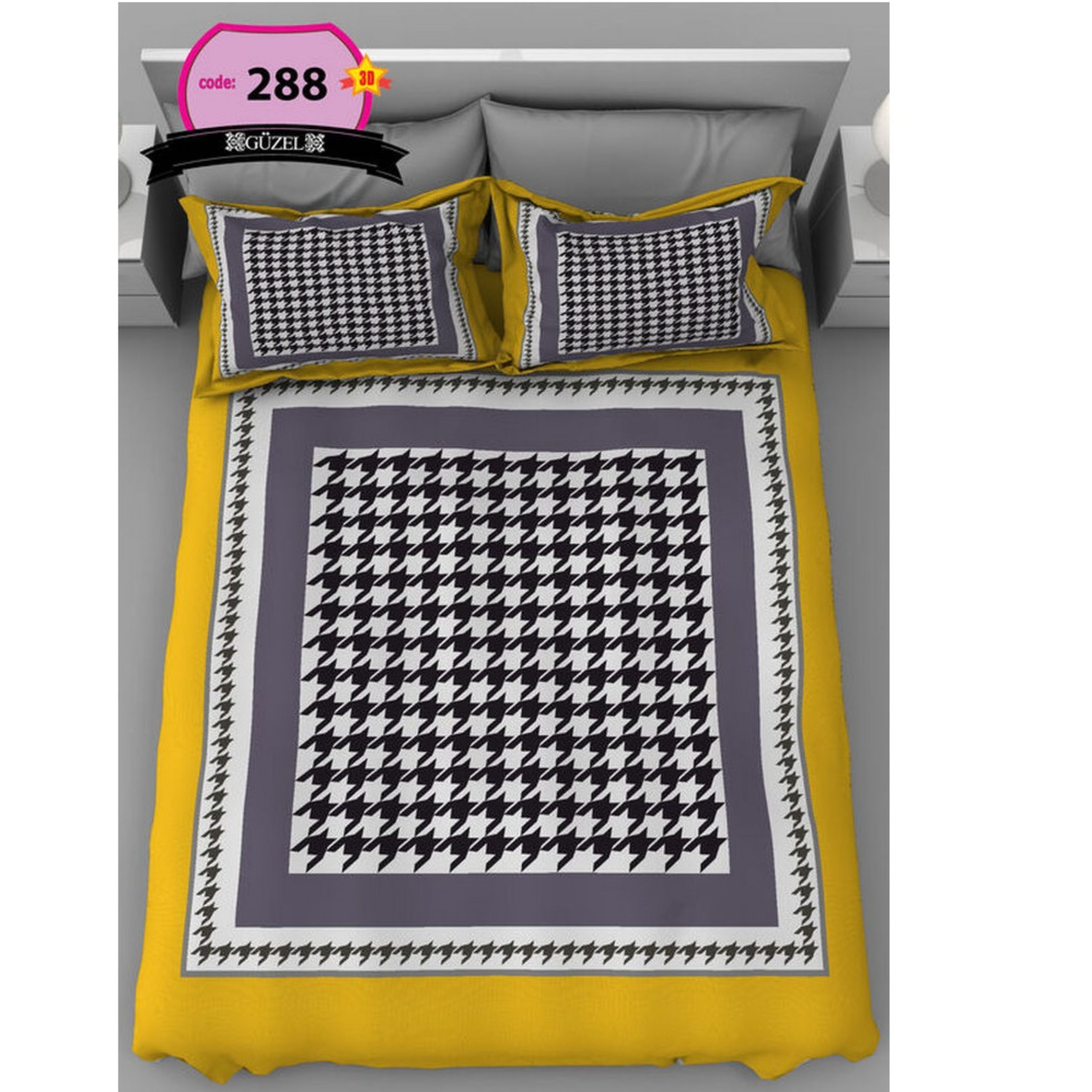 روتختی دونفره سه بعدی برند گوزل 7 تکه کد 288