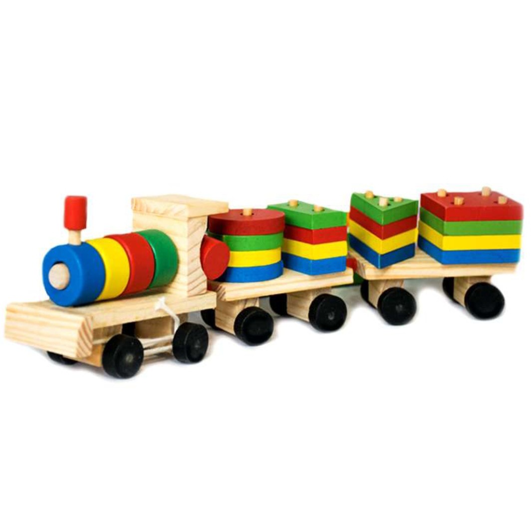 اسباب بازی فکری آموزشی قطار چوبی مونته سوری