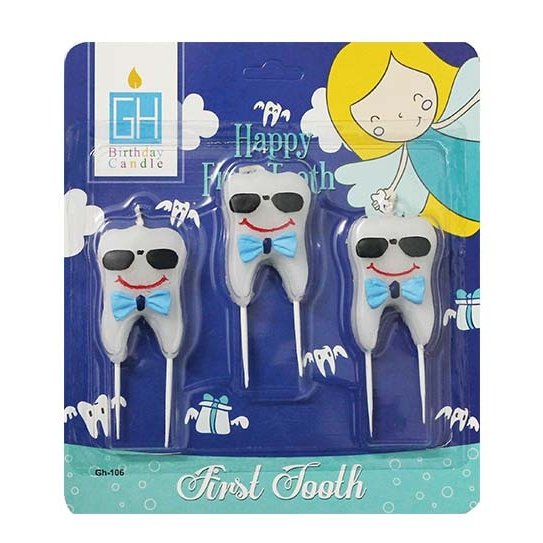 شمع دندونی آبی مناسب برای جشن دندونی کودک