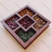 باکس دمنوش جعبه پذیرایی باکس چوبی تیباکس تی بگ جعبه کادو 5 خانه میپل آرت استودیو