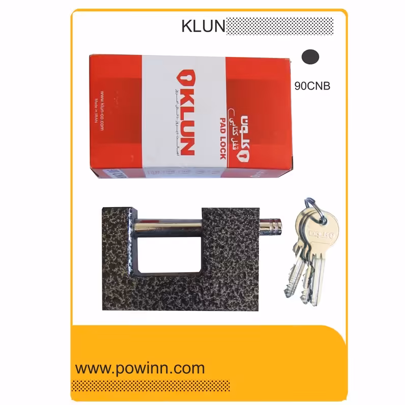 قفل کتابی کلون فولادی کد 90CNB کلید ساده برنجی - پاوین