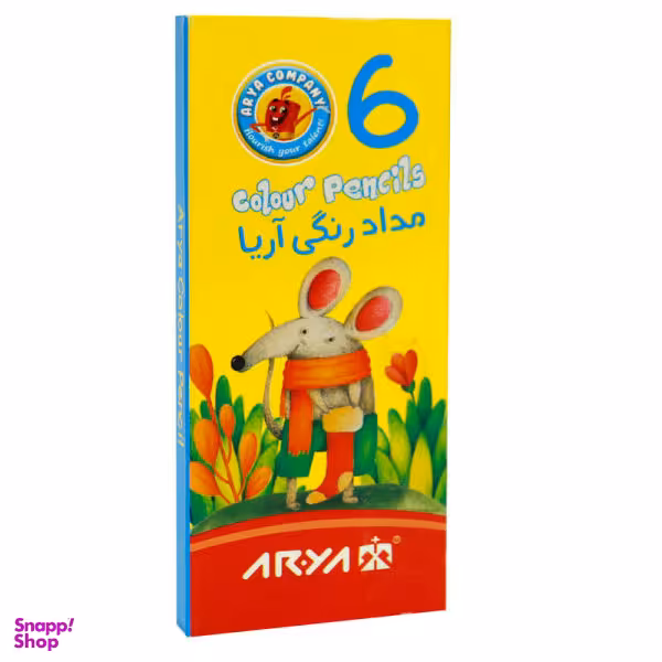 مداد رنگی 6 رنگ آریا مدل 3071 کد 1030031
