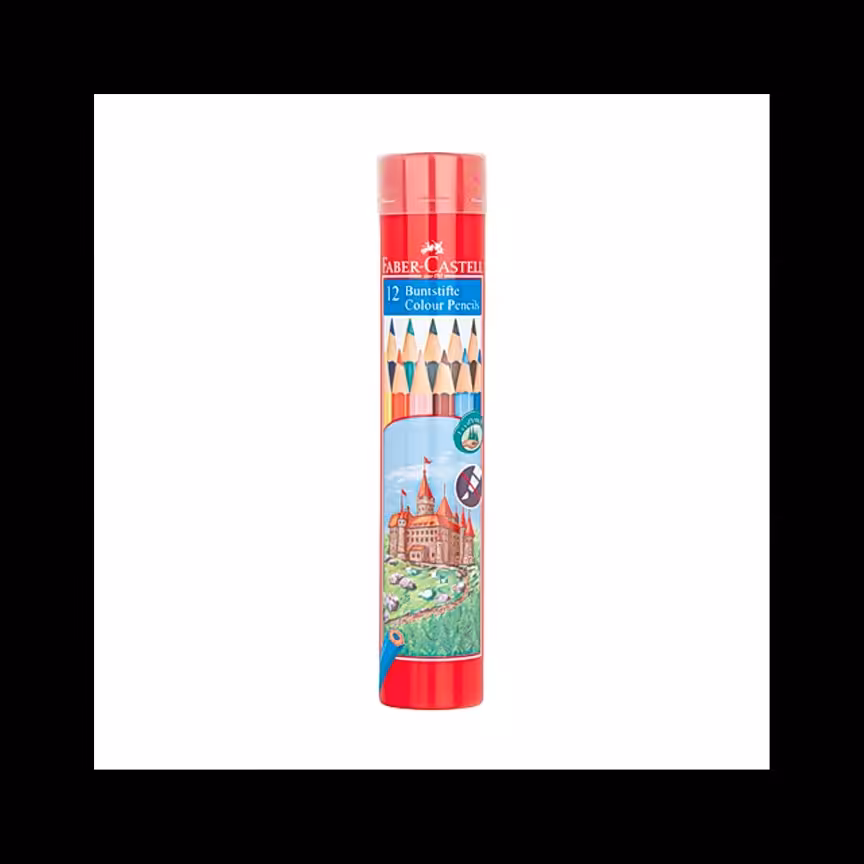 مداد رنگی 24 رنگ استوانه فلزی فابر  کاستل