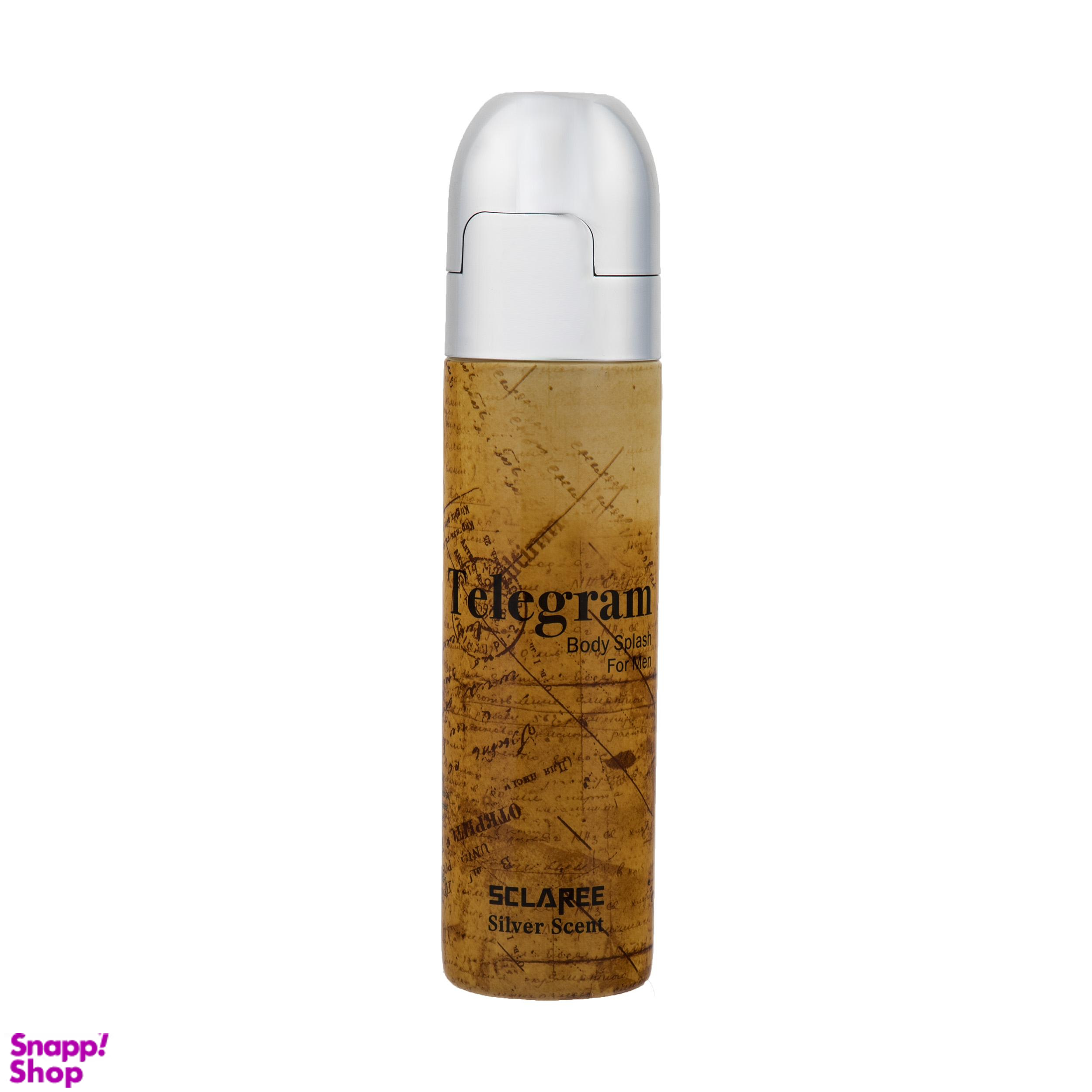 اسپری خوشبو کننده بدن مردانه اسکلاره (Sclaree) مدل Telegram حجم 250 میلیلیتر