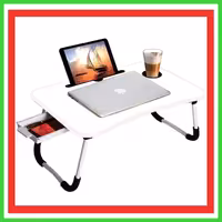 میز تحریر تاشو صادراتی(70در50)ارتفاع 32سانت سفید وایت بردی(بهمراه دفترچه هدیه)