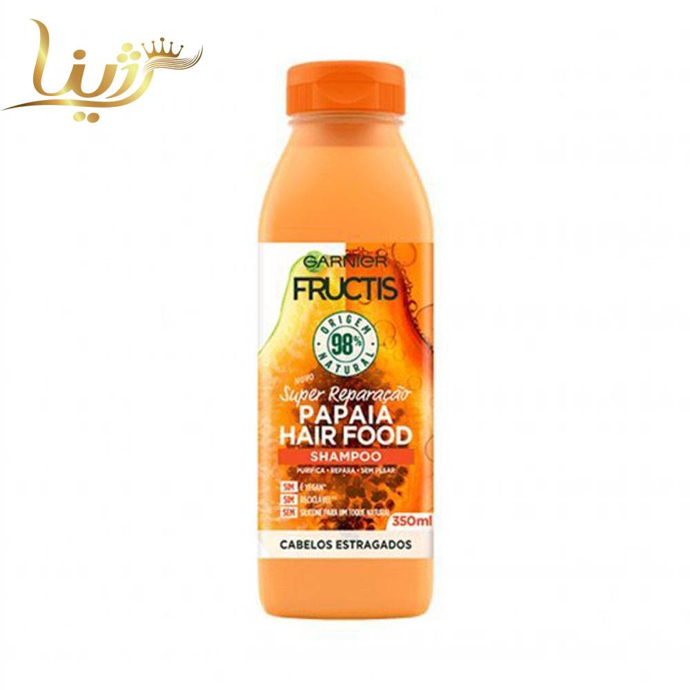 شامپو ترمیم کننده پاپایا گارنیه هیر فود Garnier Repairing Papaya حجم 350 میلی لیتر