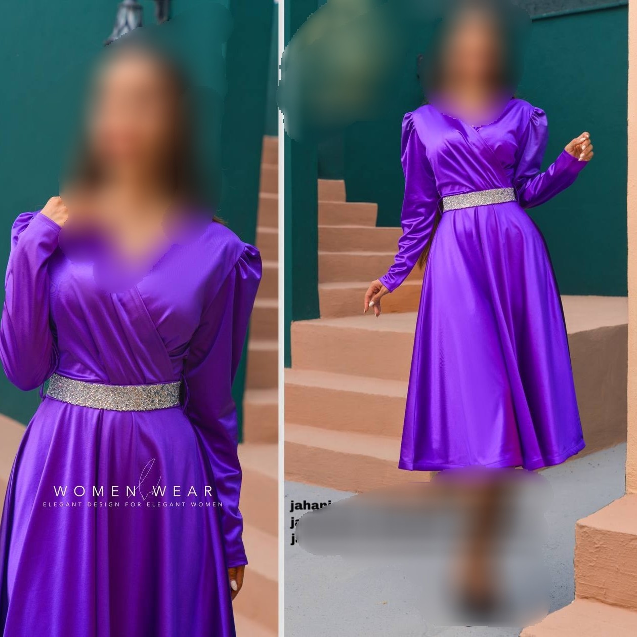 لباس مجلسی زنانه کوتاه ساتن کره ای