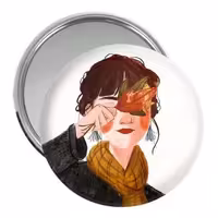 آینه جیبی خندالو مدل دختر کد 5510