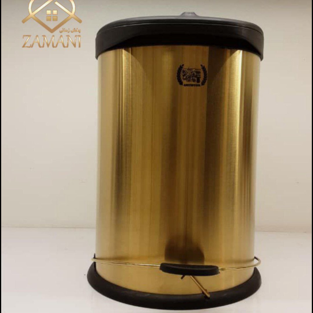 سطل زباله استیل طلایی 20 لیتری