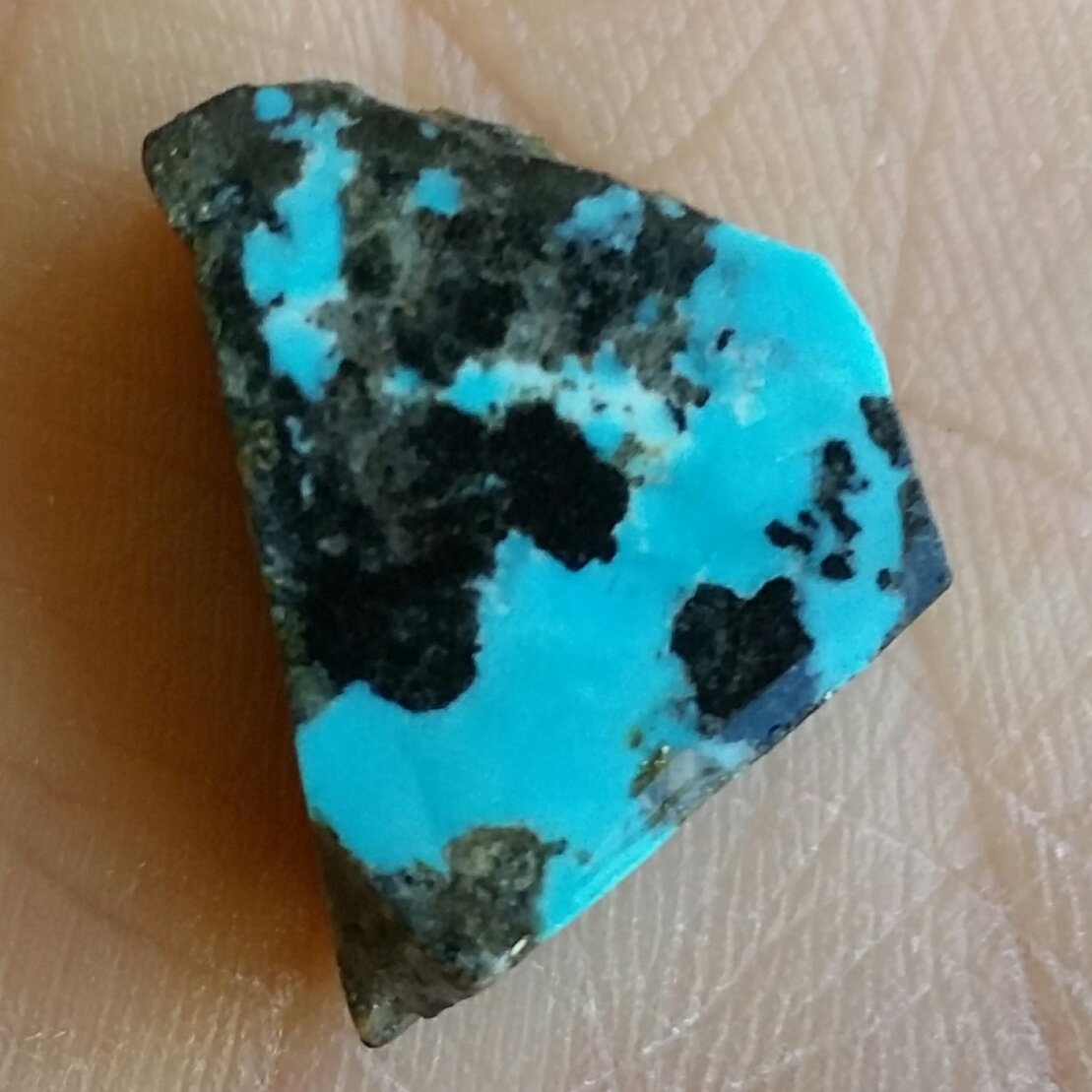 اسلایس سنگ راف فیروزه آبی اصل نیشابور 100 در 100 طبیعی ببی نظیر شاهکار خلقت
