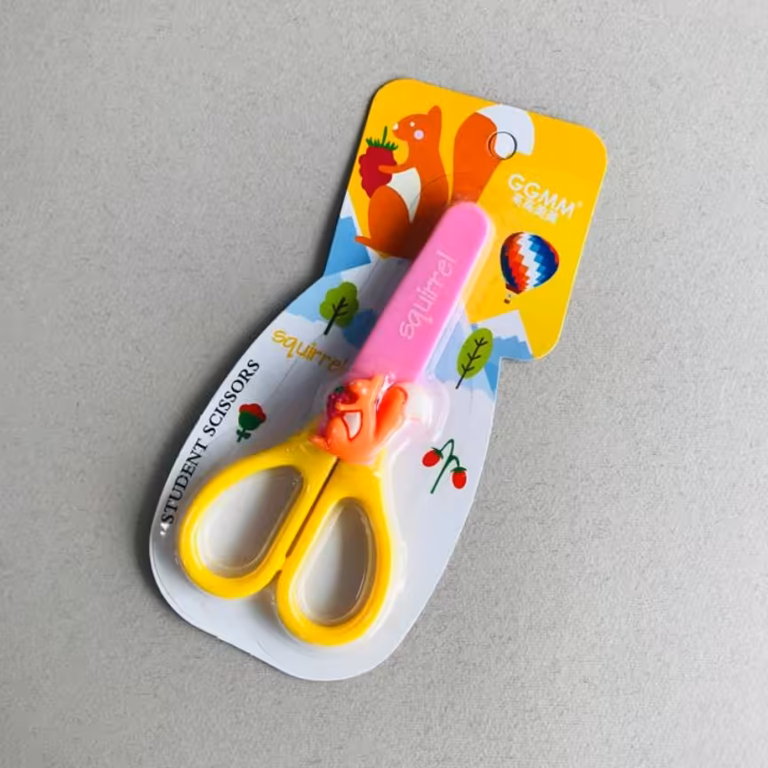 قیچی غلاف دار فلزی نوک گرد طرح حیوانات